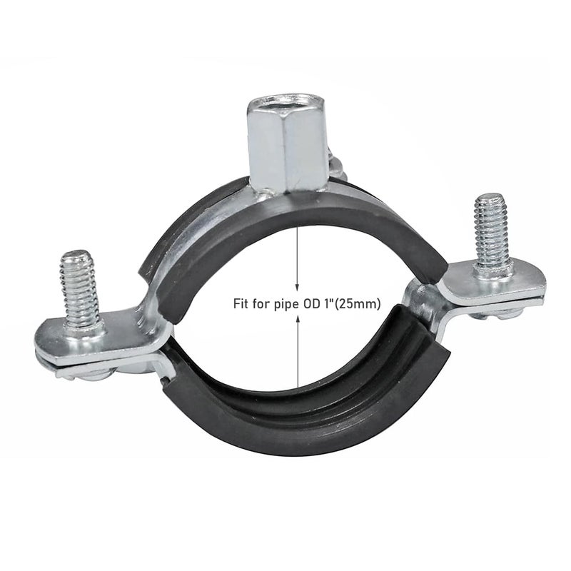 AKIHISA 10 Pack Split Ring Pipe Hanger Heavy Duty Adjustable Pipe Bracket Clamp Wall Mount Ceiling Mount Pipe Support ID 1 Inch(25mm) - Image 2